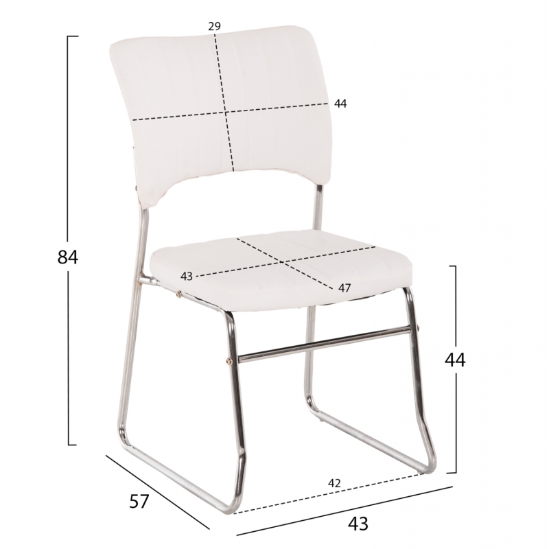 ΚΑΡΕΚΛΑ QUENTI HM1071.02 ΛΕΥΚΗ 52x60x85 εκ. ΚΑΡΕΚΛΑ QUENTI HM1071.02 ΛΕΥΚΗ 52x60x85 εκ.