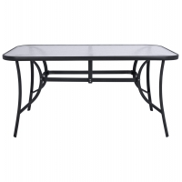 ΤΡΑΠΕΖΙ BRUNO 150X90Χ72Υεκ. ΓΚΡΙ ΜΕΤΑΛΛΙΚΟ ΜΕ ΓΥΑΛΙΝΗ ΕΠΙΦΑΝΕΙΑ HM5145.01