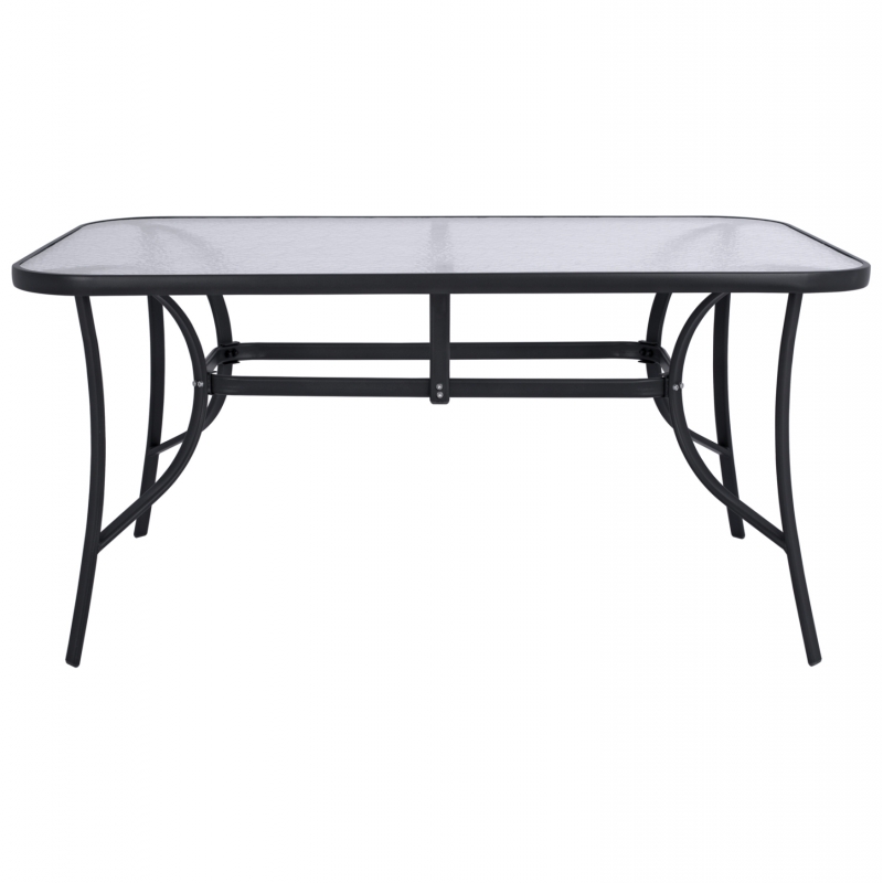 ΤΡΑΠΕΖΙ BRUNO 150X90Χ72Υεκ. ΓΚΡΙ ΜΕΤΑΛΛΙΚΟ ΜΕ ΓΥΑΛΙΝΗ ΕΠΙΦΑΝΕΙΑ HM5145.01