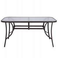 ΤΡΑΠΕΖΙ BRUNO 150X90Χ72Υεκ. ΚΑΦΕ ΜΕΤΑΛΛΙΚΟ ΜΕ ΓΥΑΛΙΝΗ ΕΠΙΦΑΝΕΙΑ HM5145.02