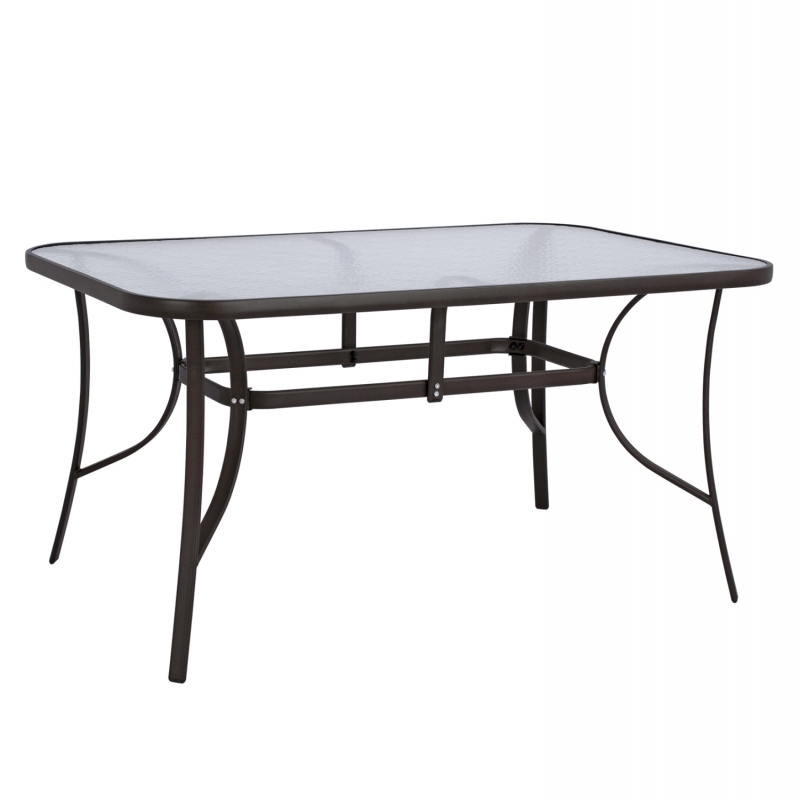 ΤΡΑΠΕΖΙ BRUNO 150X90Χ72Υεκ. ΚΑΦΕ ΜΕΤΑΛΛΙΚΟ ΜΕ ΓΥΑΛΙΝΗ ΕΠΙΦΑΝΕΙΑ HM5145.02