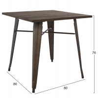 ΤΡΑΠΕΖΙ ΜΕΤΑΛΛΙΚΟ ΣΕ ΧΡΩΜΑ RUSTY ΚΑΙ ΞΥΛΟ HM0611.04 80x80x76εκ ΤΡΑΠΕΖΙ ΜΕΤΑΛΛΙΚΟ ΣΕ ΧΡΩΜΑ RUSTY ΚΑΙ ΞΥΛΟ HM0611.04 80x80x76εκ