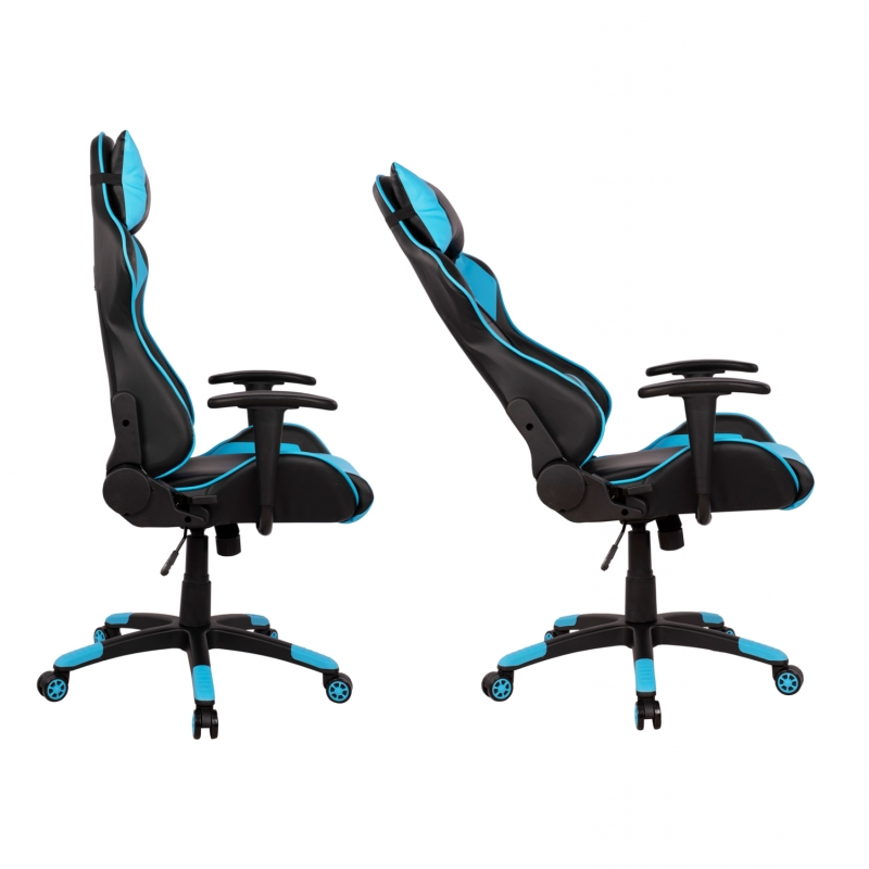 ΠΟΛΥΘΡΟΝΑ GAMING DARIUS HM1072.08 ΜΑΥΡΗ-ΣΙΕΛ 66,5x70x(122-129) cm