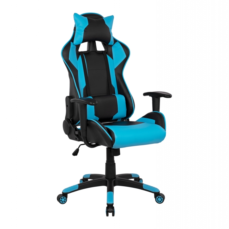 ΠΟΛΥΘΡΟΝΑ GAMING DARIUS HM1072.08 ΜΑΥΡΗ-ΣΙΕΛ 66,5x70x(122-129) cm