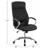 ΚΑΡΕΚΛΑ ΓΡΑΦΕΙΟΥ SHALY HM1098.01 PU ΣΕ ΜΑΥΡΟ 62x80x125Υεκ