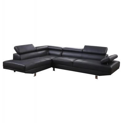 ΚΑΝΑΠΕΣ ΓΩΝΙΑ GORO ΑΡΙΣΤΕΡΗ HM3084.02L ΑΠΟ ΜΑΥΡΟ PU 270x200x87Υεκ