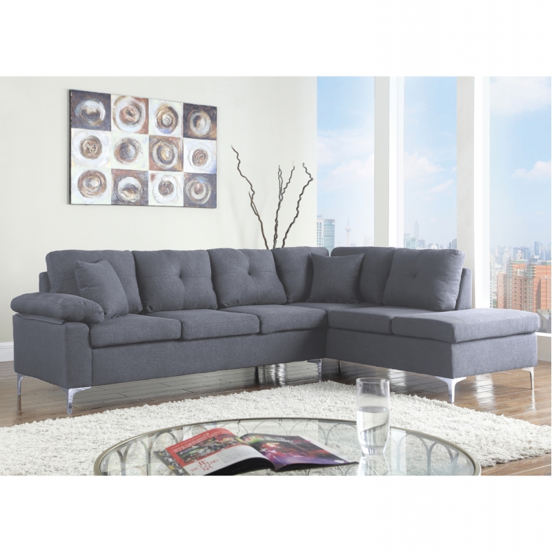 ΚΑΝΑΠΕΣ ΓΩΝΙΑ ΔΕΞΙΑ ZAILA HM3087R ΥΦΑΣΜΑ ΓΚΡΙ 282x197x90Y εκ.