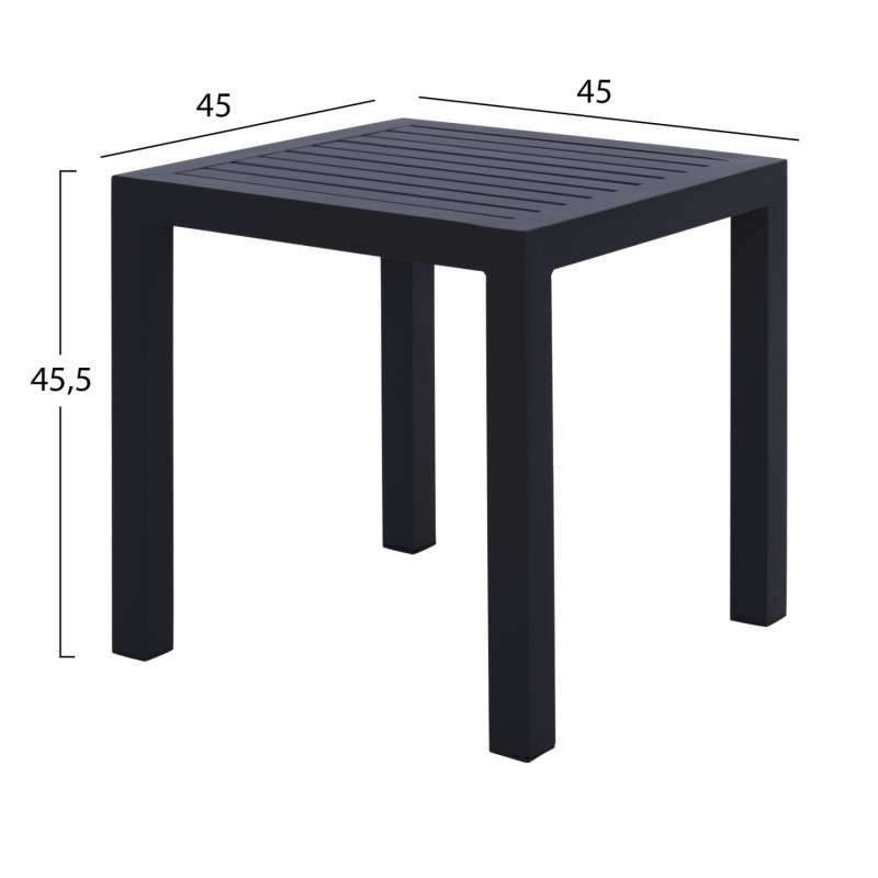 ΤΡΑΠΕΖΙ ΑΛΟΥΜΙΝΙΟΥ QIANA HM5402.02 ΓΚΡΙ 45x45x45,5Υ εκ. ΤΡΑΠΕΖΙ ΑΛΟΥΜΙΝΙΟΥ QIANA HM5402.02 ΓΚΡΙ 45x45x45,5Υ εκ.