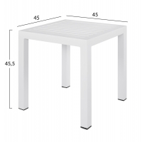 ΤΡΑΠΕΖΙ ΑΛΟΥΜΙΝΙΟΥ QIANA HM5402.01 ΛΕΥΚΟ 45x45x45,5Υ εκ.