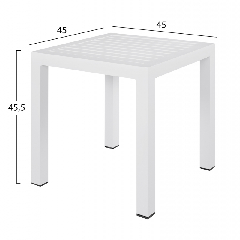 ΤΡΑΠΕΖΙ ΑΛΟΥΜΙΝΙΟΥ QIANA HM5402.01 ΛΕΥΚΟ 45x45x45,5Υ εκ.