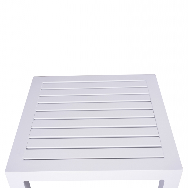 ΤΡΑΠΕΖΙ ΑΛΟΥΜΙΝΙΟΥ QIANA HM5402.01 ΛΕΥΚΟ 45x45x45,5Υ εκ.