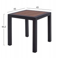 ΤΡΑΠΕΖΙ ΑΛΟΥΜΙΝΙΟΥ SABRA HM5403.02 ΓΚΡΙ ΜΕ POLYWOOD 45Χ45X45,5Yεκ. ΤΡΑΠΕΖΙ ΑΛΟΥΜΙΝΙΟΥ SABRA HM5403.02 ΓΚΡΙ ΜΕ POLYWOOD 45Χ45X45,5Yεκ.