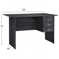 ΓΡΑΦΕΙΟ ΜΕΛΑΜΙΝΗΣ HAYDEN 120x60x75Υεκ.ΜΕ 3 ΣΥΡΤΑΡΙΑ ΣΕ ΑΝΘΡΑΚΙ ΧΡΩΜΑ HM2268.01
