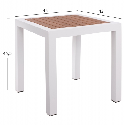 ΤΡΑΠΕΖΙ ΑΛΟΥΜΙΝΙΟΥ SABRA HM5403.01 ΛΕΥΚΟ ΜΕ POLYWOOD 45Χ45Χ45,5Y εκ. ΤΡΑΠΕΖΙ ΑΛΟΥΜΙΝΙΟΥ SABRA HM5403.01 ΛΕΥΚΟ ΜΕ POLYWOOD 45Χ45Χ45,5Y εκ.