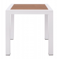 ΤΡΑΠΕΖΙ ΑΛΟΥΜΙΝΙΟΥ SABRA HM5403.01 ΛΕΥΚΟ ΜΕ POLYWOOD 45Χ45Χ45,5Y εκ.