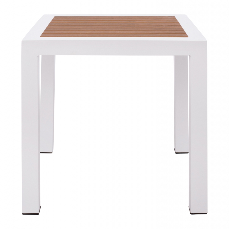 ΤΡΑΠΕΖΙ ΑΛΟΥΜΙΝΙΟΥ SABRA HM5403.01 ΛΕΥΚΟ ΜΕ POLYWOOD 45Χ45Χ45,5Y εκ.