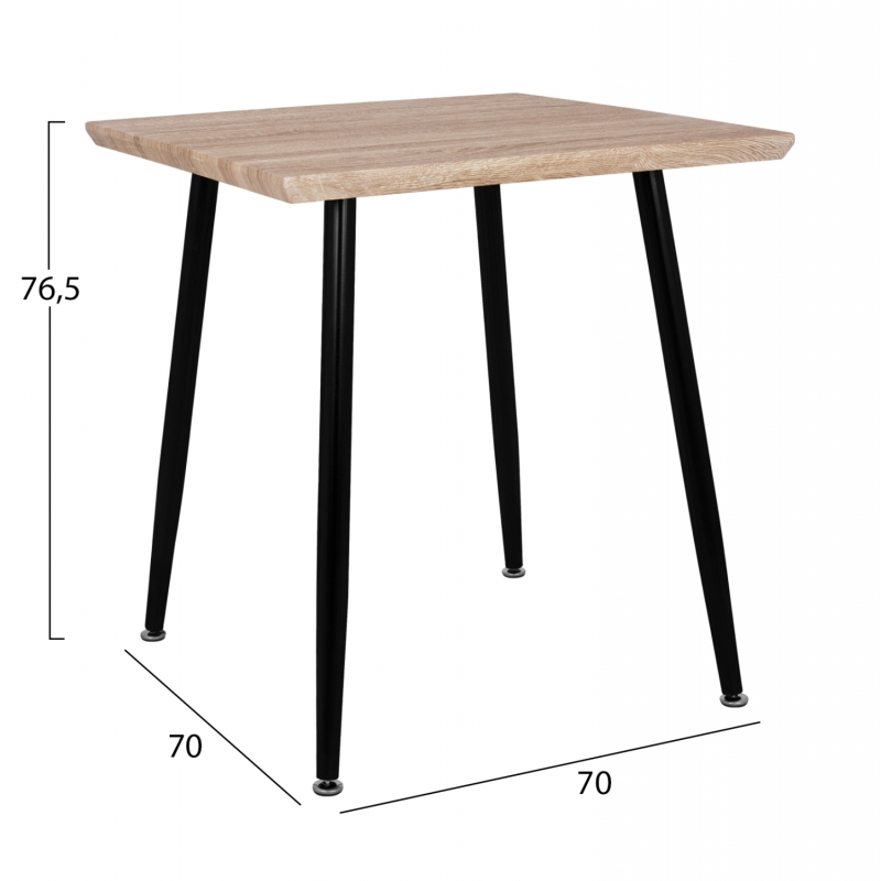 ΤΡΑΠΕΖΙ ΤΡΑΠΕΖΑΡΙΑΣ PALOMA HM8335.01, 70Χ70X76.5, SONOMA, ΜΑΥΡΑ ΠΟΔΙΑ ΤΡΑΠΕΖΙ ΤΡΑΠΕΖΑΡΙΑΣ PALOMA HM8335.01, 70Χ70X76.5, SONOMA, ΜΑΥΡΑ ΠΟΔΙΑ
