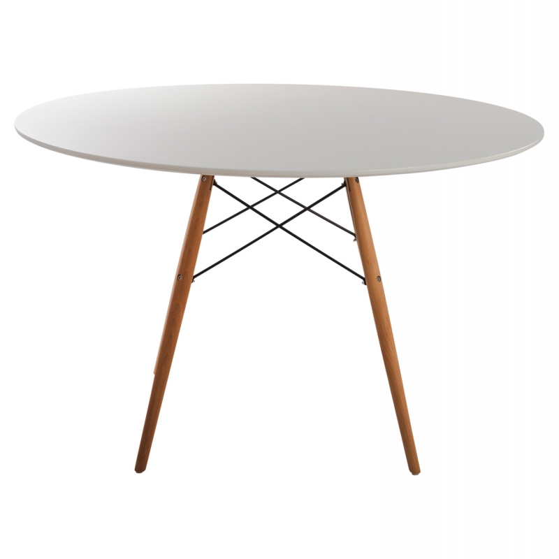 ΤΡΑΠΕΖΙ MINIMAL ΣΤΡΟΓΓΥΛΟ HM8454.01 MDF ΣΕ ΛΕΥΚΟ-ΠΟΔΙΑ ΟΞΙΑΣ ΣΕ ΦΥΣΙΚΟ Φ120Χ75Υεκ.