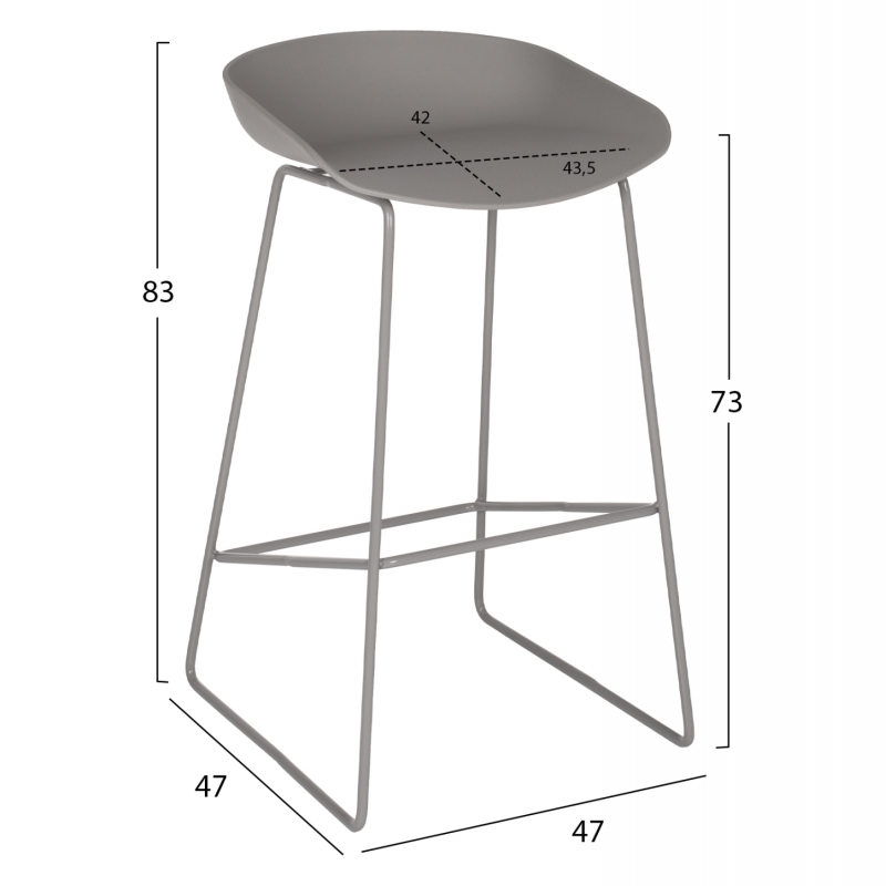 ΣΚΑΜΠΟ ΜΕΤΑΛΛΙΚΟ NAILA HM8450.10 ΜΕ ΚΑΘΙΣΜΑ PP ΓΚΡΙ 47x47x83 εκ. ΣΚΑΜΠΟ ΜΕΤΑΛΛΙΚΟ NAILA HM8450.10 ΜΕ ΚΑΘΙΣΜΑ PP ΓΚΡΙ 47x47x83 εκ.