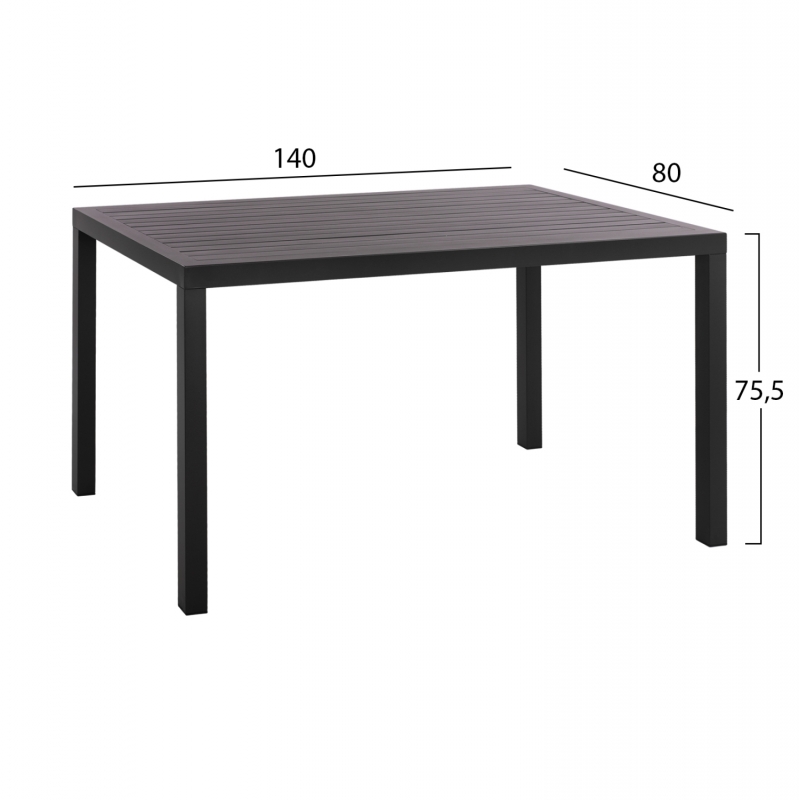 ΤΡΑΠΕΖΙ ΤΡΑΠΕΖΑΡΙΑΣ ΑΛΟΥΜΙΝΙΟΥ SAHIRA HM5571.02 ΑΝΘΡΑΚΙ 140Χ80X75,5Υεκ. ΤΡΑΠΕΖΙ ΤΡΑΠΕΖΑΡΙΑΣ ΑΛΟΥΜΙΝΙΟΥ SAHIRA HM5571.02 ΑΝΘΡΑΚΙ 140Χ80X75,5Υεκ.