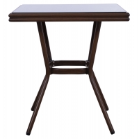 ΤΡΑΠΕΖΙ ΑΛΟΥΜΙΝΙΟΥ HARLOW 70X70X76Υ ΜΕ ΟΨΗ BAMBOO HM5568.03 ΚΑΦΕ ΜΕ ΓΥΑΛΙ ΤΡΑΠΕΖΙ ΑΛΟΥΜΙΝΙΟΥ HARLOW 70X70X76Υ ΜΕ ΟΨΗ BAMBOO HM5568.03 ΚΑΦΕ ΜΕ ΓΥΑΛΙ