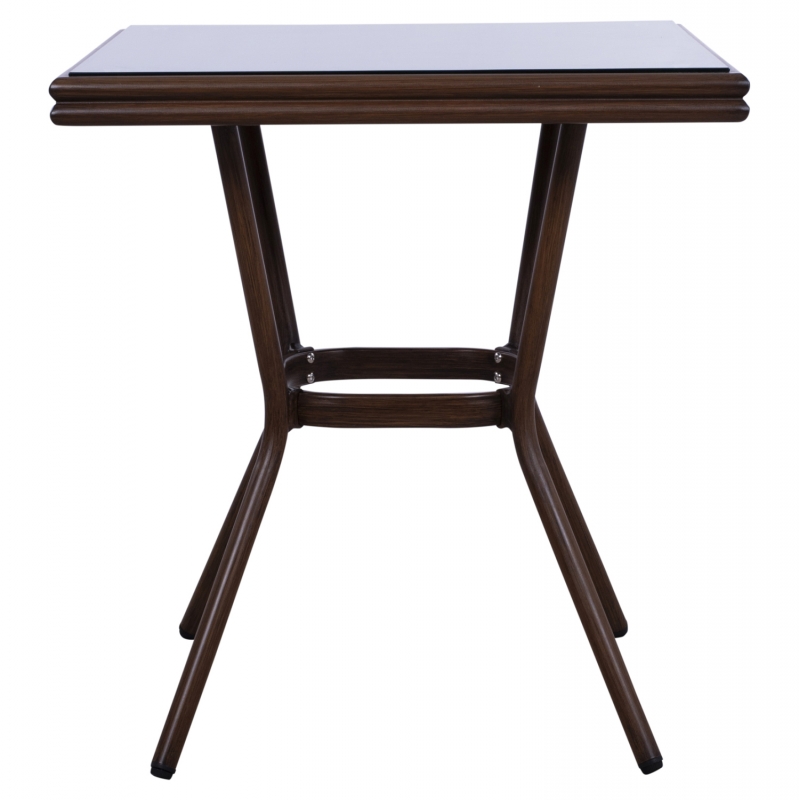 ΤΡΑΠΕΖΙ ΑΛΟΥΜΙΝΙΟΥ HARLOW 70X70X76Υ ΜΕ ΟΨΗ BAMBOO HM5568.03 ΚΑΦΕ ΜΕ ΓΥΑΛΙ ΤΡΑΠΕΖΙ ΑΛΟΥΜΙΝΙΟΥ HARLOW 70X70X76Υ ΜΕ ΟΨΗ BAMBOO HM5568.03 ΚΑΦΕ ΜΕ ΓΥΑΛΙ
