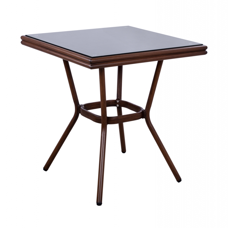 ΤΡΑΠΕΖΙ ΑΛΟΥΜΙΝΙΟΥ HARLOW 70X70X76Υ ΜΕ ΟΨΗ BAMBOO HM5568.03 ΚΑΦΕ ΜΕ ΓΥΑΛΙ ΤΡΑΠΕΖΙ ΑΛΟΥΜΙΝΙΟΥ HARLOW 70X70X76Υ ΜΕ ΟΨΗ BAMBOO HM5568.03 ΚΑΦΕ ΜΕ ΓΥΑΛΙ