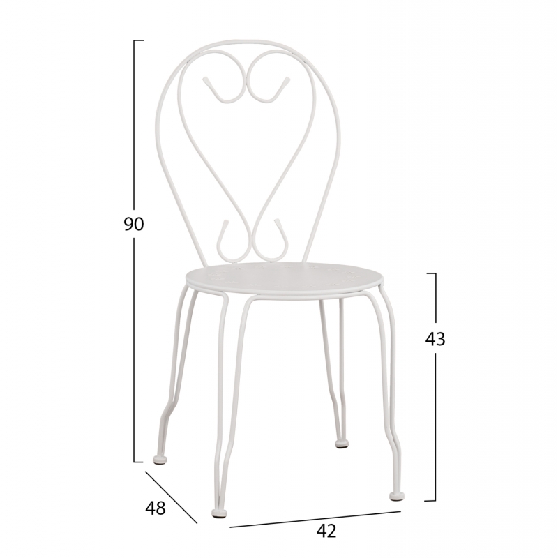 ΚΑΡΕΚΛΑ ΜΕΤΑΛΛΙΚΗ AMORE ΛΕΥΚΗ 42x48x90 εκ. HM5007.12 ΚΑΡΕΚΛΑ ΜΕΤΑΛΛΙΚΗ AMORE ΛΕΥΚΗ 42x48x90 εκ. HM5007.12