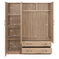 ΝΤΟΥΛΑΠΑ 3ΦΥΛΛΗ CARLY HM384.02 ΜΕ ΔΥΟ ΣΥΡΤΑΡΙΑ SONAMA 150X55Χ180Υεκ.