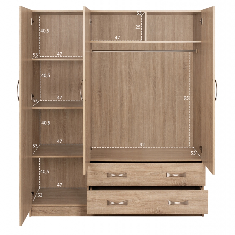 ΝΤΟΥΛΑΠΑ 3ΦΥΛΛΗ CARLY HM384.02 ΜΕ ΔΥΟ ΣΥΡΤΑΡΙΑ SONAMA 150X55Χ180Υεκ.