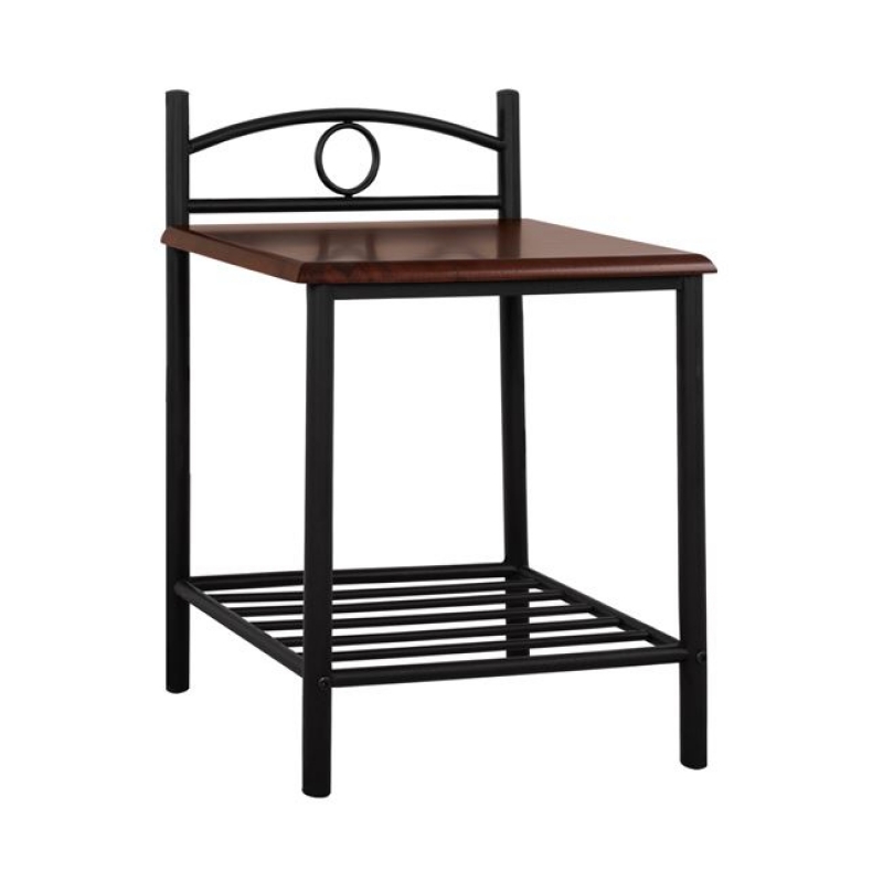 ΚΟΜΟΔΙΝΟ REVEN HM387 ΑΠΟ ΜΕΤΑΛΛΟ ΚΑΙ ΞΥΛΟ RUBBERWOOD 45x35x48-61Y εκ.