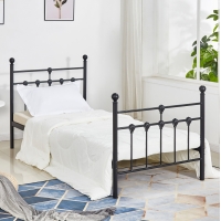 ΚΡΕΒΑΤΙ ΜΕΤΑΛΛΙΚΟ KAMIL 90x190 εκ. ΜΑΥΡΟ ΧΡΩΜΑ HM574.01