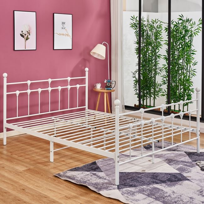 ΚΡΕΒΑΤΙ ΜΕΤΑΛΛΙΚΟ KAMIL 150x200 εκ. ΛΕΥΚΟ ΧΡΩΜΑ HM575.02