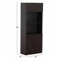 ΒΙΒΛΙΟΘΗΚΗ ΓΡΑΦΕΙΟΥ ΕΠΑΓΓΕΛΜΑΤΙΚΗ ROSEWOOD HM2089 ΜΕΛΑΜΙΝΗ ΓΚΡΙ-WENGE 80Χ40Χ200Υεκ.