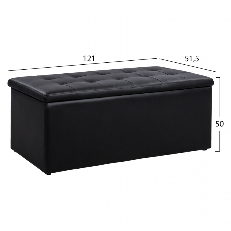 ΣΚΑΜΠΟ PU ΜΕ ΑΠΟΘΗΚΕΥΤΙΚΟ ΧΩΡΟ TRISCUBE ΜΑΥΡΟ HM223.01 121x51.5x50Υ εκ. ΣΚΑΜΠΟ PU ΜΕ ΑΠΟΘΗΚΕΥΤΙΚΟ ΧΩΡΟ TRISCUBE ΜΑΥΡΟ HM223.01 121x51.5x50Υ εκ.