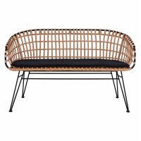 ΠΑΓΚΑΚΙ ΜΕΤΑΛΛΙΚΟ ALLEGRA HM5692 ΜΕ WICKER ΜΑΥΡΟ-ΜΠΕΖ 124x57x77Υ εκ. ΠΑΓΚΑΚΙ ΜΕΤΑΛΛΙΚΟ ALLEGRA HM5692 ΜΕ WICKER ΜΑΥΡΟ-ΜΠΕΖ 124x57x77Υ εκ.