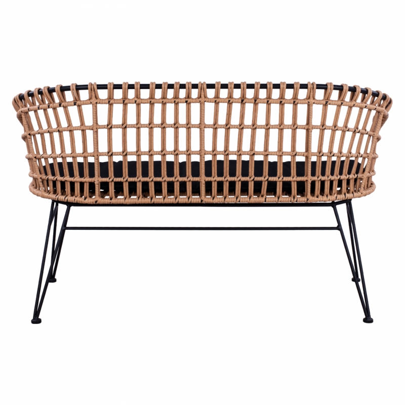 ΠΑΓΚΑΚΙ ΜΕΤΑΛΛΙΚΟ ALLEGRA HM5692 ΜΕ WICKER ΜΑΥΡΟ-ΜΠΕΖ 124x57x77Υ εκ. ΠΑΓΚΑΚΙ ΜΕΤΑΛΛΙΚΟ ALLEGRA HM5692 ΜΕ WICKER ΜΑΥΡΟ-ΜΠΕΖ 124x57x77Υ εκ.