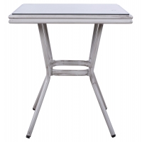 ΤΡΑΠΕΖΙ ΑΛΟΥΜΙΝΙΟΥ HARLOW 70X70X76 BAMBOO LOOK HM5568.01 ΛΕΥΚΗ ΠΑΤΙΝΑ ΜΕ ΓΥΑΛΙ