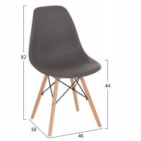 ΚΑΡΕΚΛΑ ΜΕ ΞΥΛΙΝΑ ΠΟΔΙΑ ΚΑΙ ΚΑΘΙΣΜΑ TWIST PP ΓΚΡΙ HM8460.10 46x50x82 εκ.