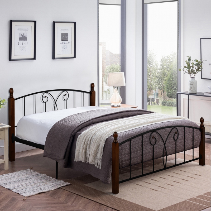 ΚΡΕΒΑΤΙ ΔΙΠΛΟ SUZIE HM585 ΓΙΑ ΣΤΡΩΜΑ 150x200 εκ. ΜΕΤΑΛΛΟ RUBBERWOOD ΚΡΕΒΑΤΙ ΔΙΠΛΟ SUZIE HM585 ΓΙΑ ΣΤΡΩΜΑ 150x200 εκ. ΜΕΤΑΛΛΟ RUBBERWOOD