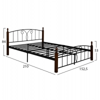 ΚΡΕΒΑΤΙ ΔΙΠΛΟ SUZIE HM585 ΓΙΑ ΣΤΡΩΜΑ 150x200 εκ. ΜΕΤΑΛΛΟ RUBBERWOOD ΚΡΕΒΑΤΙ ΔΙΠΛΟ SUZIE HM585 ΓΙΑ ΣΤΡΩΜΑ 150x200 εκ. ΜΕΤΑΛΛΟ RUBBERWOOD