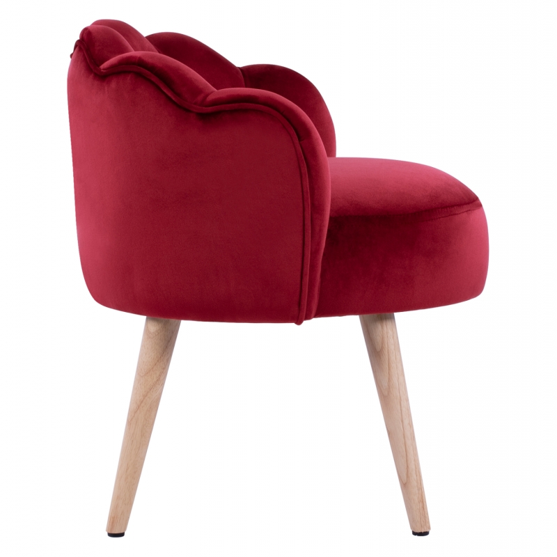 ΣΚΑΜΠΟ ΜΕ ΠΛΑΤΗ ELISE HM8628.06 ΑΠΟ ΚΟΚΚΙΝΟ ΒΕΛΟΥΔΟ 55x52x60Υ εκ.