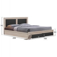 ΚΡΕΒΑΤΙ CAPRI HM312.04 ΜΕ 2 ΣΥΡΤΑΡΙΑ SONOMA-ΓΚΡΙ ΓΙΑ ΣΤΡΩΜΑ 150x200εκ.