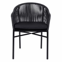 ΠΟΛΥΘΡΟΝΑ ΑΛΟΥΜΙΝΙΟΥ RAFAEL HM5698.02 ΜΑΥΡΗ & ΜΕ ΜΑΥΡΟ WICKER 57x58x77Υ εκ.