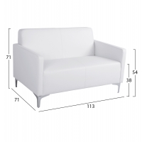ΚΑΝΑΠΕΣ 2ΘΕΣΙΟΣ NELLIE HM3159.22 ΜΕ ΛΕΥΚΟ PU 113x71x71Υ εκ. ΚΑΝΑΠΕΣ 2ΘΕΣΙΟΣ NELLIE HM3159.22 ΜΕ ΛΕΥΚΟ PU 113x71x71Υ εκ.