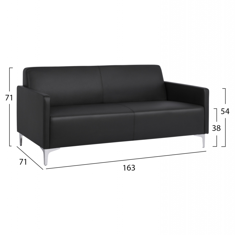 ΚΑΝΑΠΕΣ 3ΘΕΣΙΟΣ NELLIE HM3159.31 ΜΕ ΜΑΥΡΟ PU 163x71x71Υ εκ. ΚΑΝΑΠΕΣ 3ΘΕΣΙΟΣ NELLIE HM3159.31 ΜΕ ΜΑΥΡΟ PU 163x71x71Υ εκ.