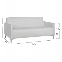 ΚΑΝΑΠΕΣ 3ΘΕΣΙΟΣ NELLIE HM3159.32 ΜΕ ΛΕΥΚΟ PU 163x71x71Υ εκ.