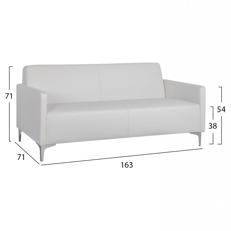 ΚΑΝΑΠΕΣ 3ΘΕΣΙΟΣ NELLIE HM3159.32 ΜΕ ΛΕΥΚΟ PU 163x71x71Υ εκ.