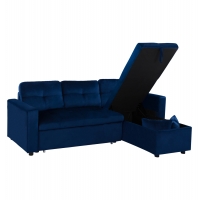 ΚΑΝΑΠΕΣ ΓΩΝΙΑ ΚΡΕΒΑΤΙ WAYNE 224x147x85Υεκ. HM3028.18 ΒΕΛΟΥΔΟ ΜΠΛΕ