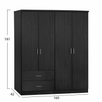 ΝΤΟΥΛΑΠΑ 4-ΦΥΛΛΗ ΜΕ 2 ΣΥΡΤΑΡΙΑ JENNA HM11351.01 ΜΕΛΑΜΙΝΗ ΣΕ ZEBRANO 160x42x181Υ